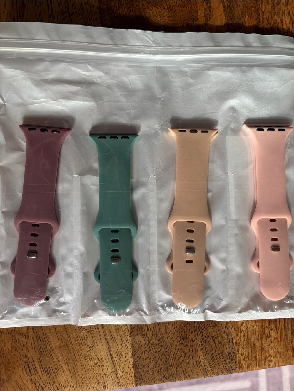 Silicone Replacement Watch Bands - Green, Mauve, Peach, Blush (4-Pack)